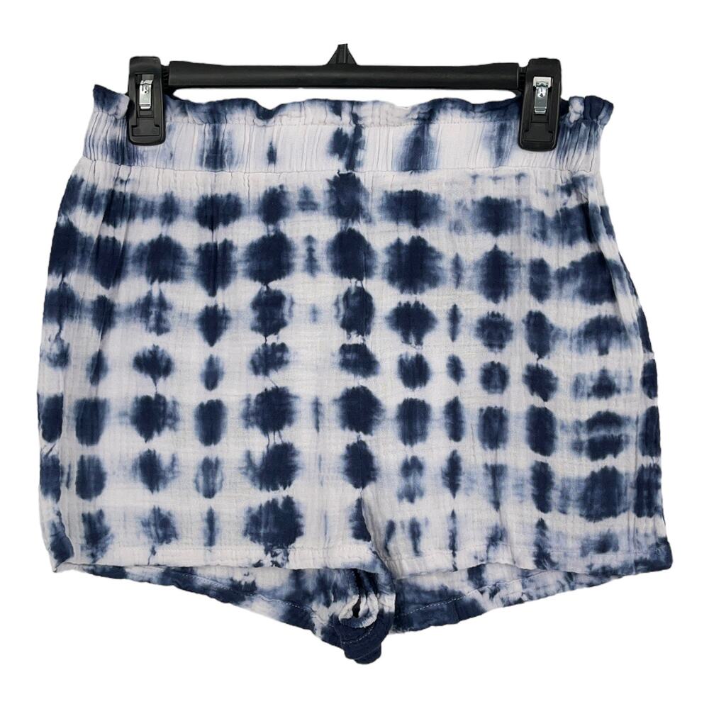 BB Dakota shorts Saturday's Child Tie Dye Smocked cotton gauze blue Medium M - Picture 2 of 4